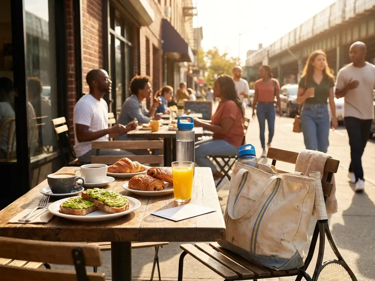 Bright Queens local-life detail for Mercury Mystics Late Brunch Plans For US Open 2026.