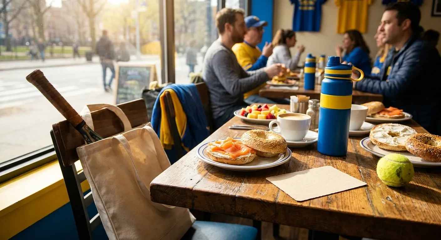 Bright Queens local-life detail for Mercury Mystics Late Brunch Plans For US Open 2026.