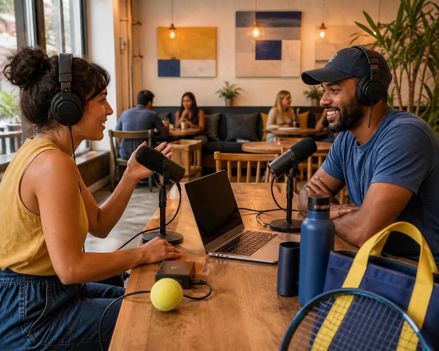 A bright Queens local-life scene connected to Tom Segura Comedy Podcast Recording Cafes Near US Open.