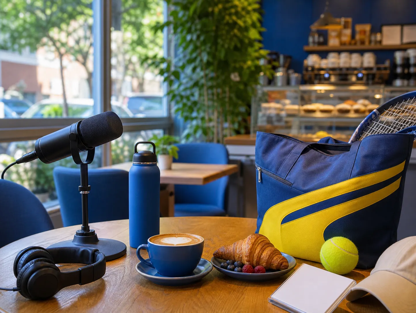 Bright New York local-life cover for Tom Segura Comedy Podcast Recording Cafes Near US Open.
