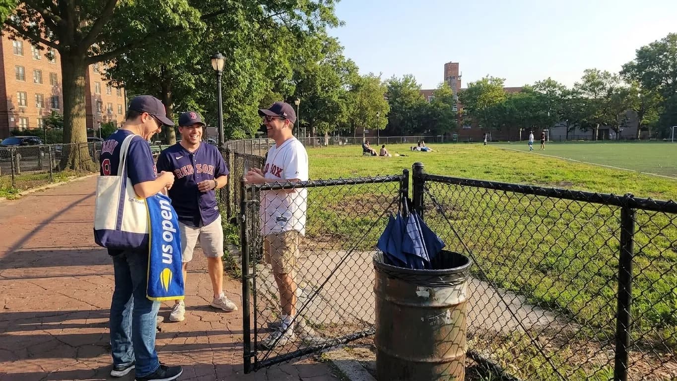 A distinct New York editorial scene inspired by new york soccer field, connected to US Open week.
