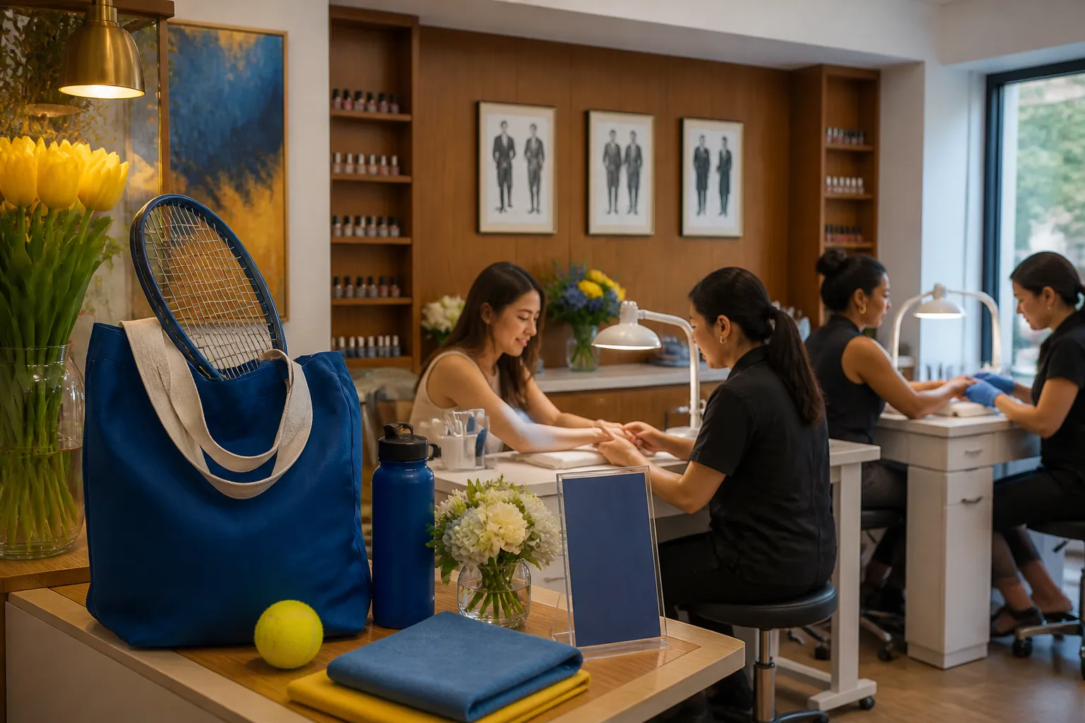 Bright New York local-life cover for Bella Thorne Style Nail Art Salons Near US Open.