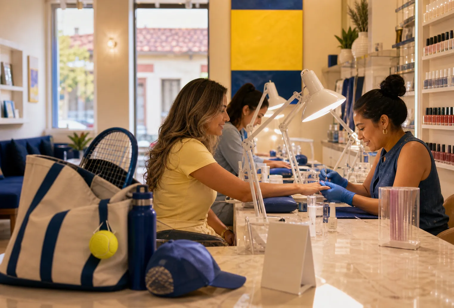 A bright Queens local-life scene connected to Bella Thorne Style Nail Art Salons Near US Open.