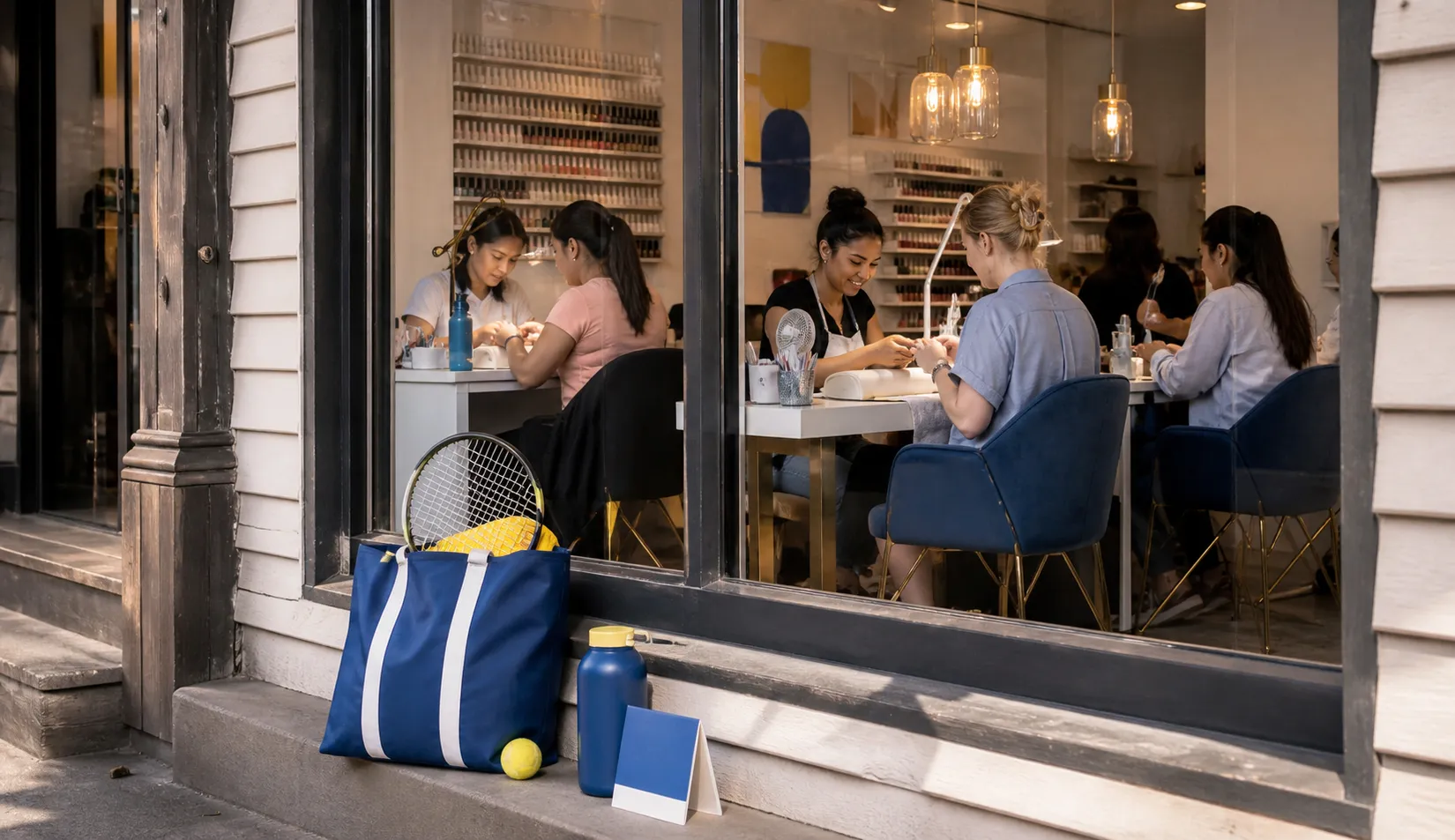 A bright Queens local-life scene connected to Bella Thorne Style Nail Art Salons Near US Open.