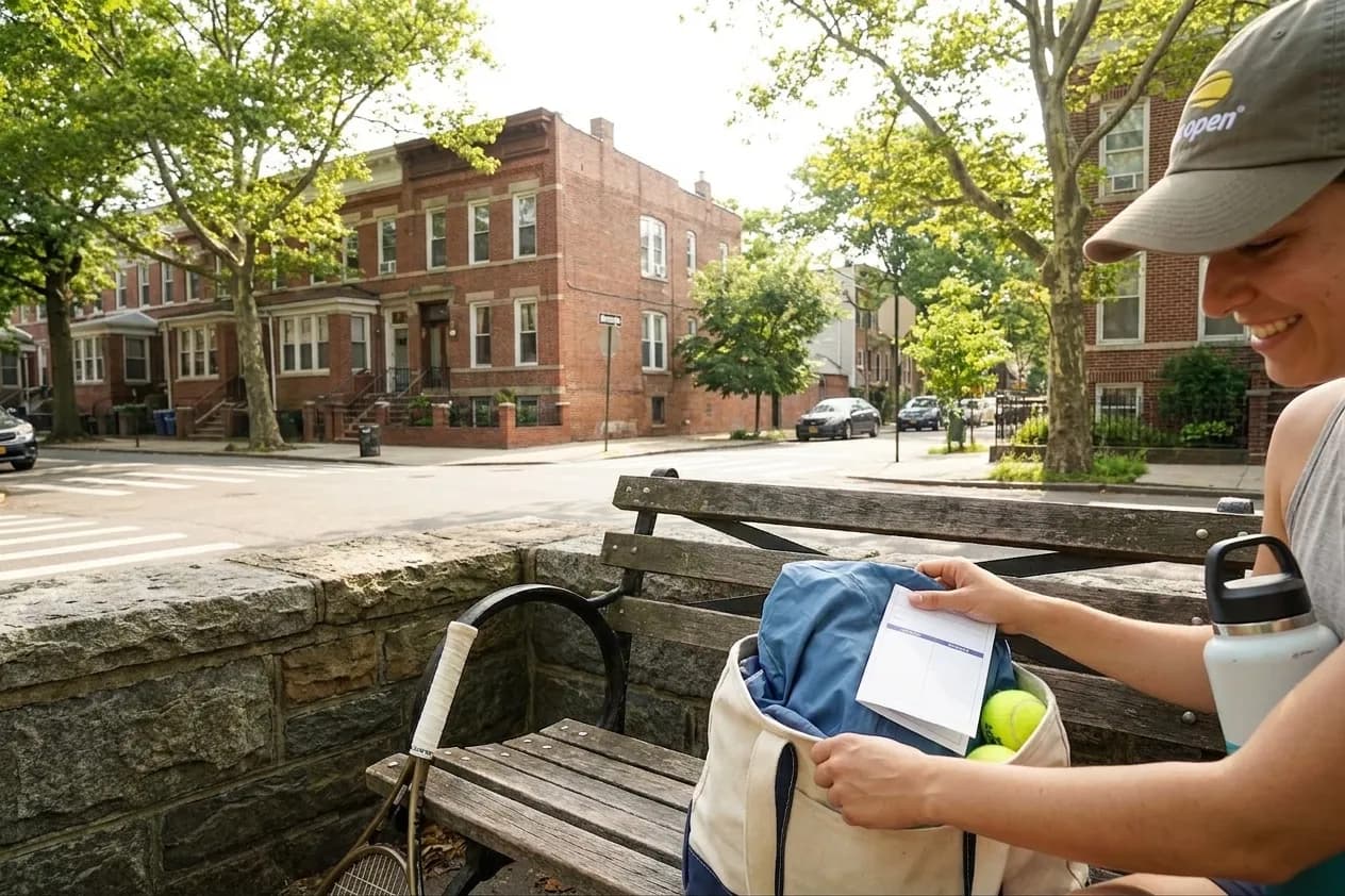 A bright Queens local-life scene connected to Hurricane Genevieve Travel Lessons for US Open Weather Plans.