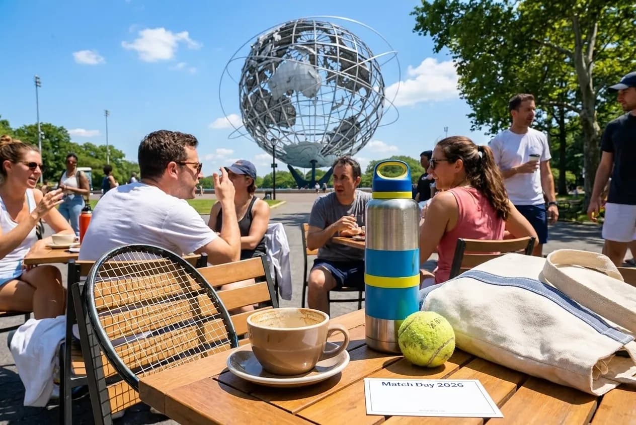 Bright Queens local-life detail for Becky Hammon Coaching Talk Cafes Near US Open 2026.
