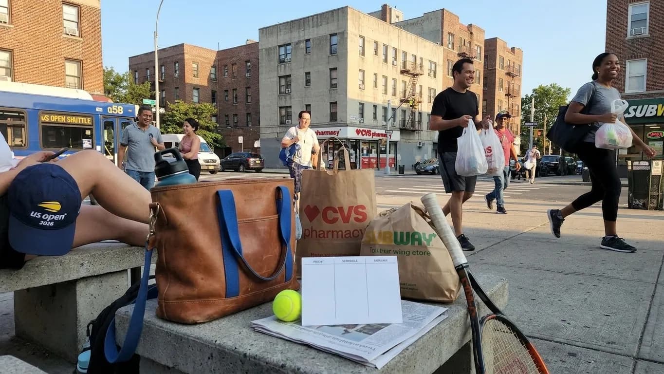 A bright Queens local-life scene connected to Chain Store Convenience Runs Before Long US Open Days.