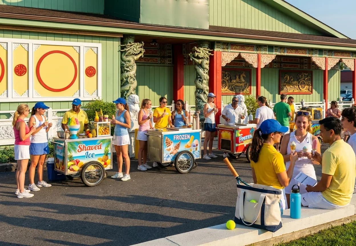 Bright New York local-life cover for Jacob Batalon Hawaiian Shave Ice Near US Open Flushing.