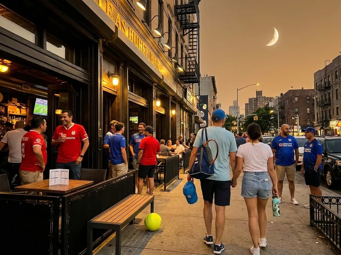 A bright Queens local-life scene connected to Moon Tonight Sky Walks After US Open Night Matches.