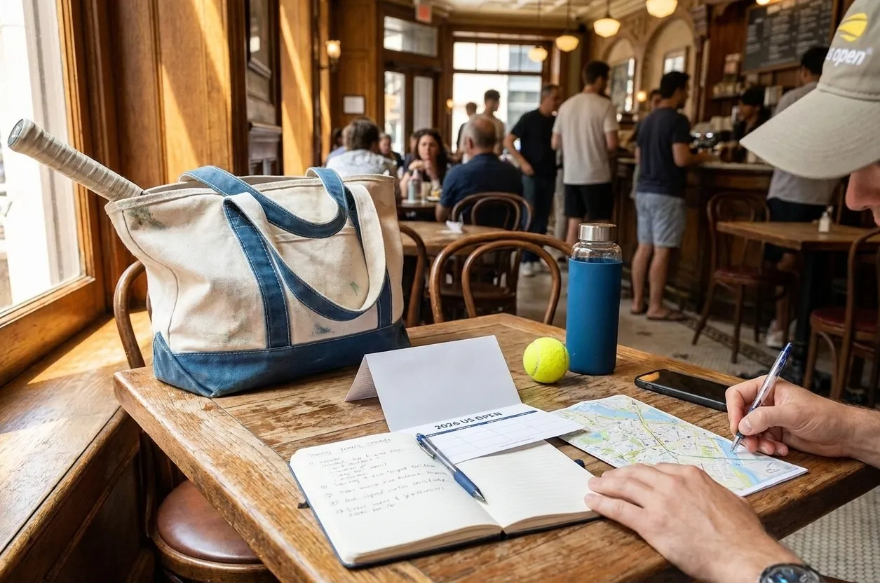 A bright Queens local-life scene connected to Sam Altman Singularity Questions for AI Tennis Planning.