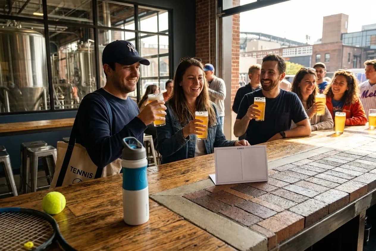Bright New York local-life cover for Clay Holmes Yankees Bullpen: Bronx Brewery Tours Before US Open.
