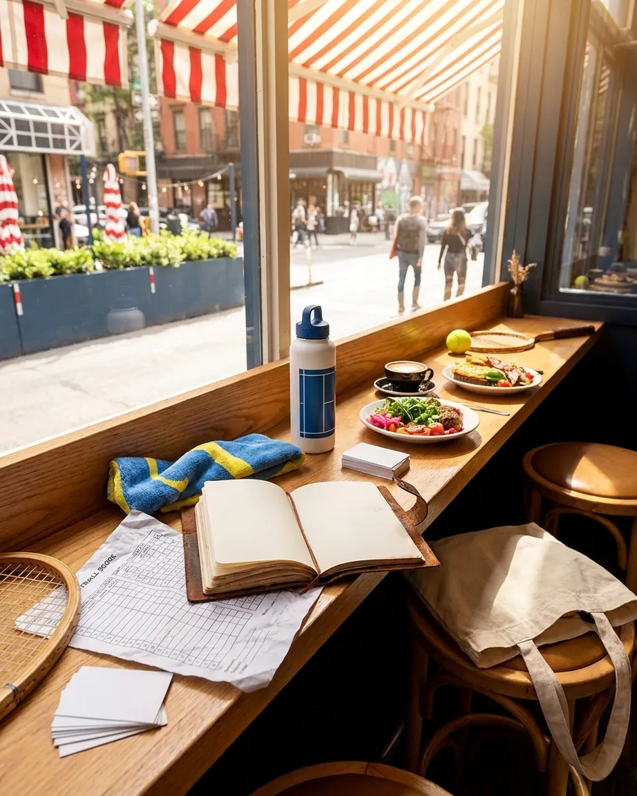 Bright realistic US Open 2026 local-life cover for NFL Preseason Bars To Pair With US Open 2026.