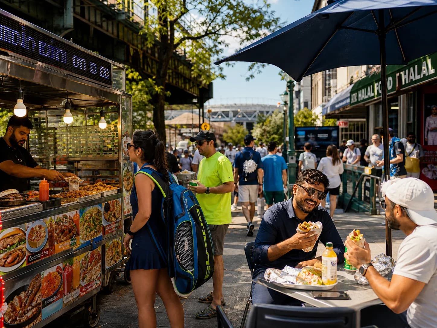 A bright Queens local-life scene connected to Paris Hilton Near US Open 2026: Halal Lunch Routes From Jackson Heights To Ashe.
