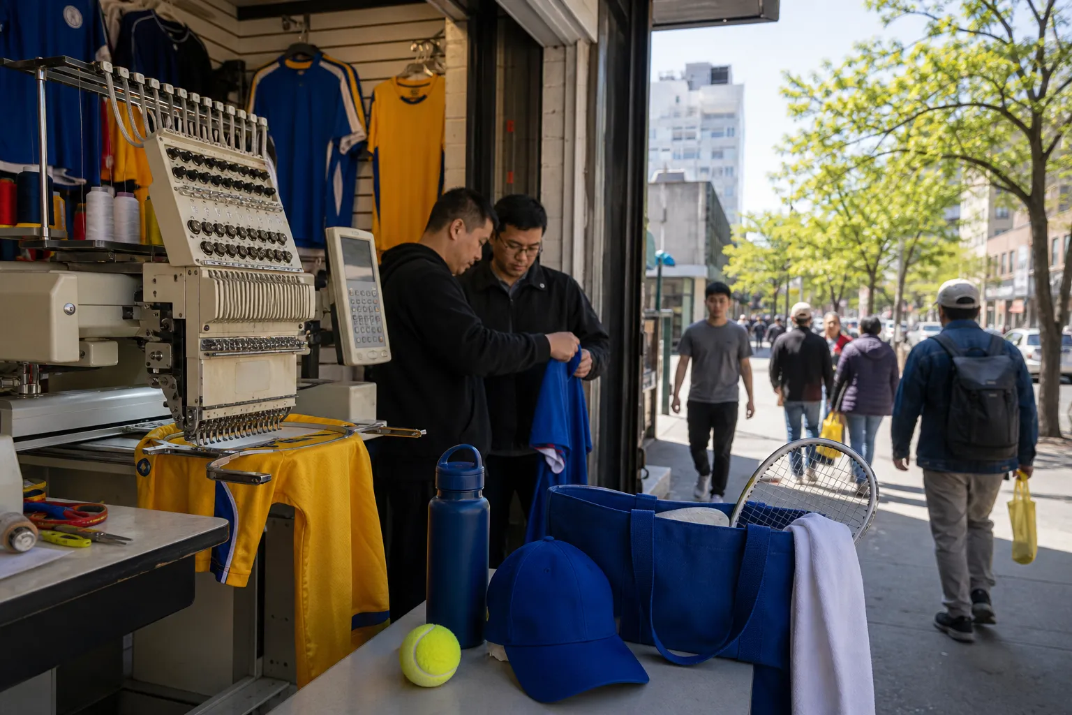 A bright Queens local-life scene connected to Damiris Dantas WNBA Gear Customization Near US Open Queens.