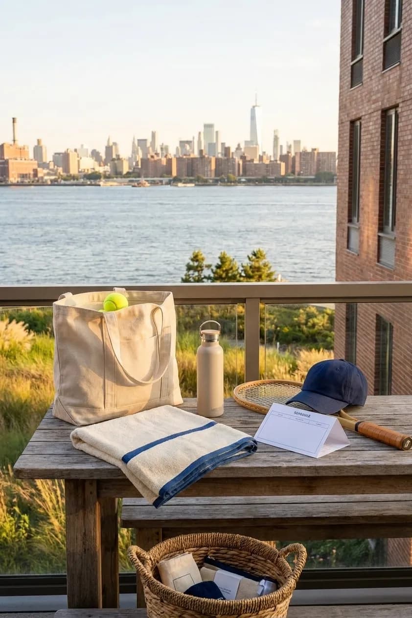 A bright Queens local-life scene connected to House Beautiful Hotel Room Resets During US Open Week.