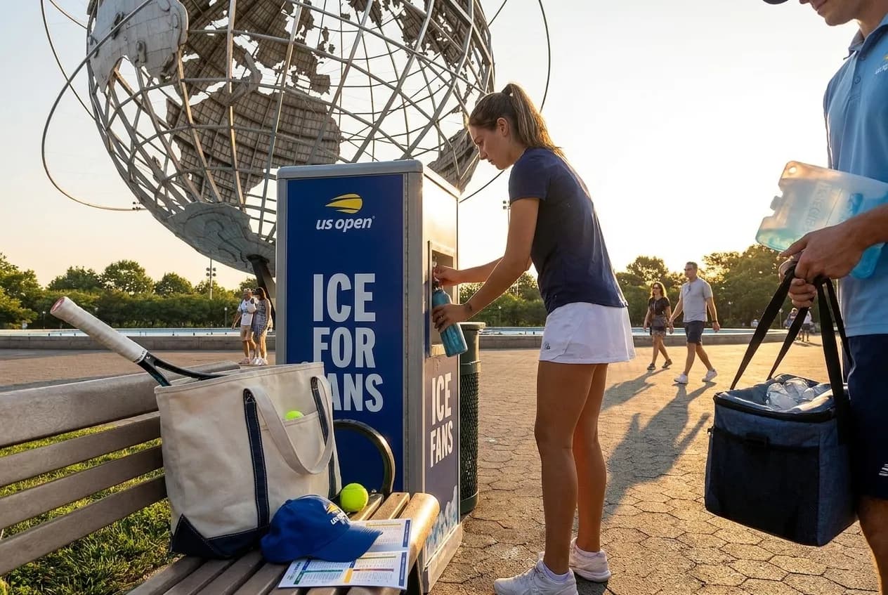 A bright Queens local-life scene connected to 2026 World Cup Ice Operations Lessons for Hot Tennis Days.