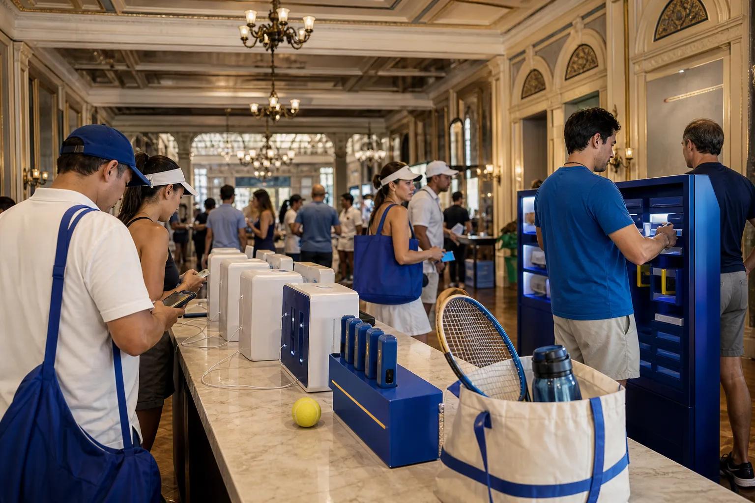 A bright Queens local-life scene connected to Blue Jays vs Astros Fans Portable Charger Rentals US Open.