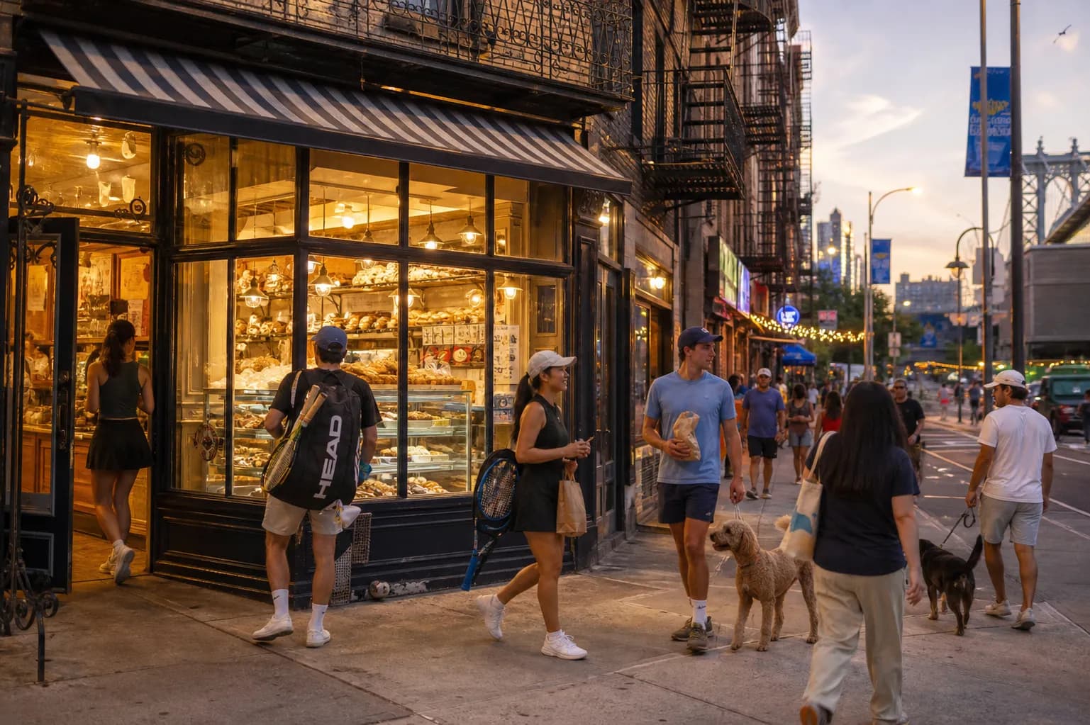 A bright Queens local-life scene connected to Spiderman Brand New Day Box Office Near US Open 2026: Late Bakery Runs After Night Sessions.