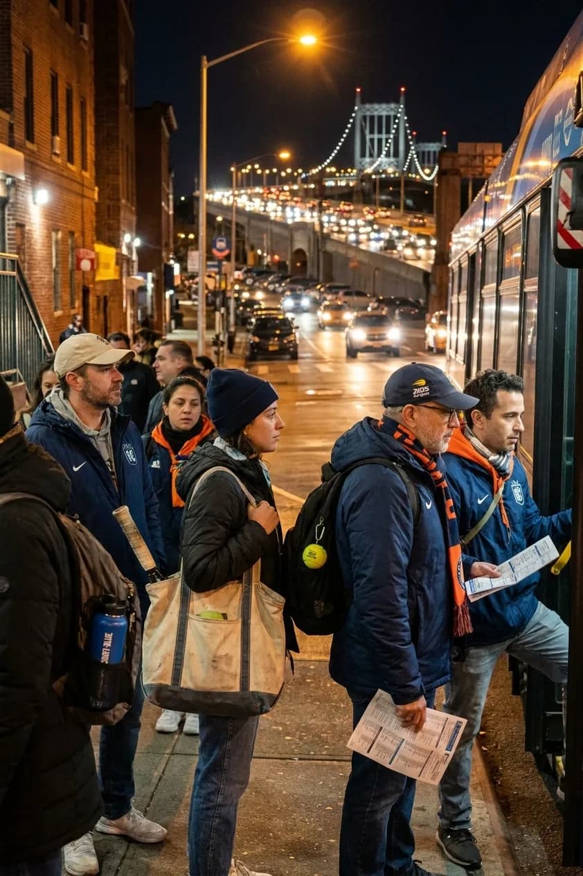 Bright New York local-life cover for Gotham vs Bay FC Soccer Stops Near US Open Transit.