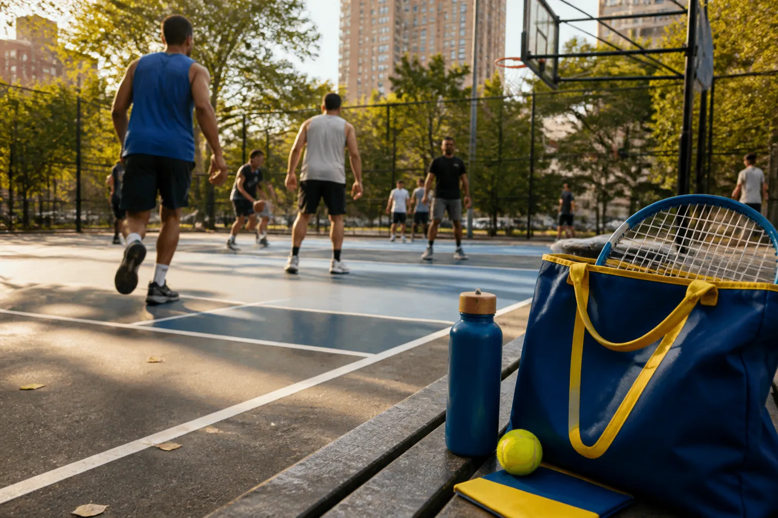 A bright Queens local-life scene connected to Lonnie Walker Basketball Pickup Games Near 2026 US Open Queens.
