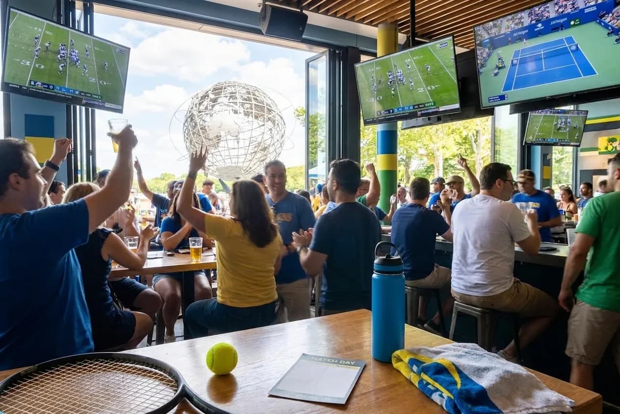 Bright Queens local-life detail for NFL Sunday Ticket Sports Bars For US Open 2026 Travelers.