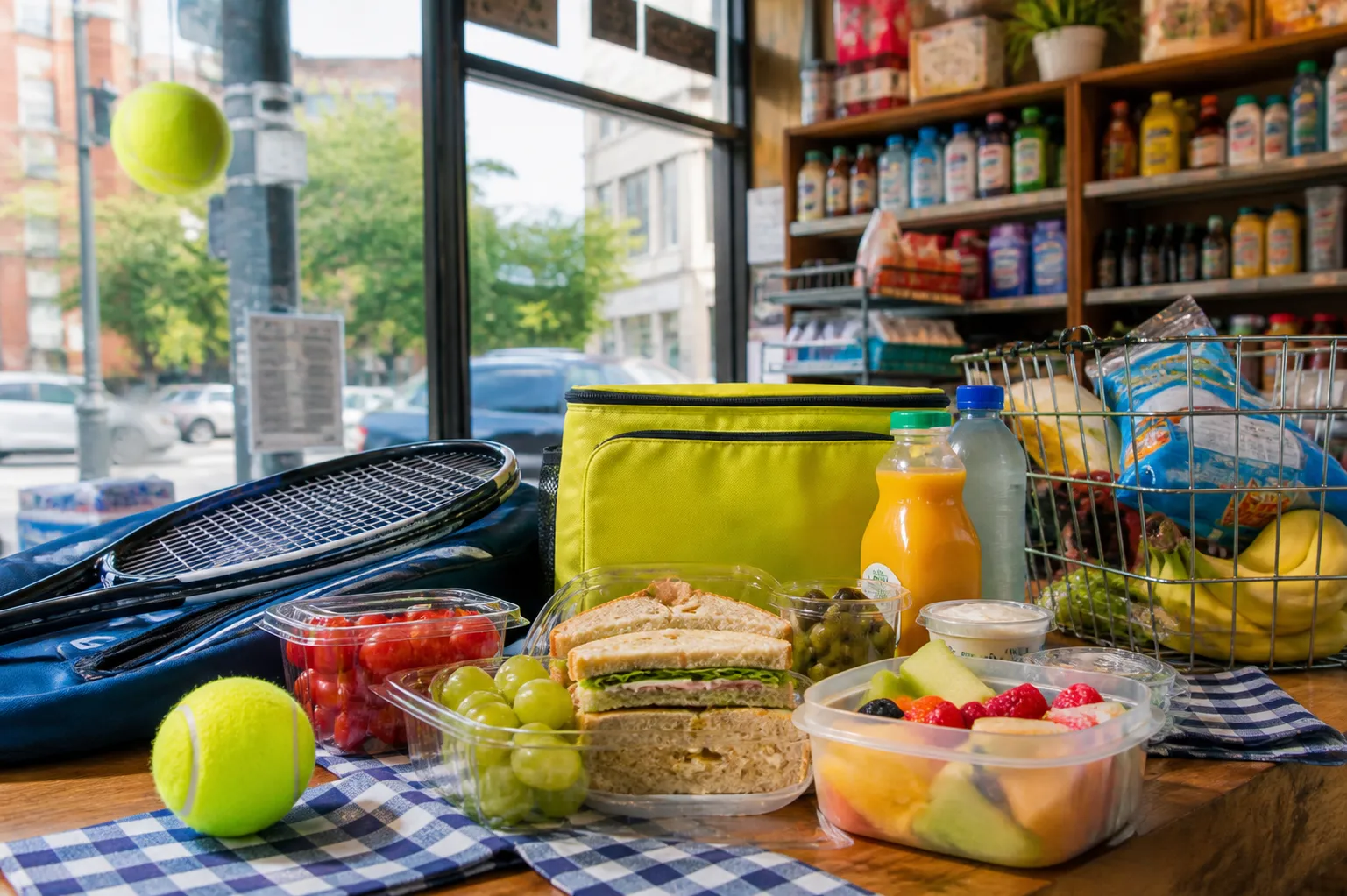 Bright New York local-life cover for Austin Vs Club Tijuana Near US Open 2026: Budget Grocery Picnic Planning In Queens.