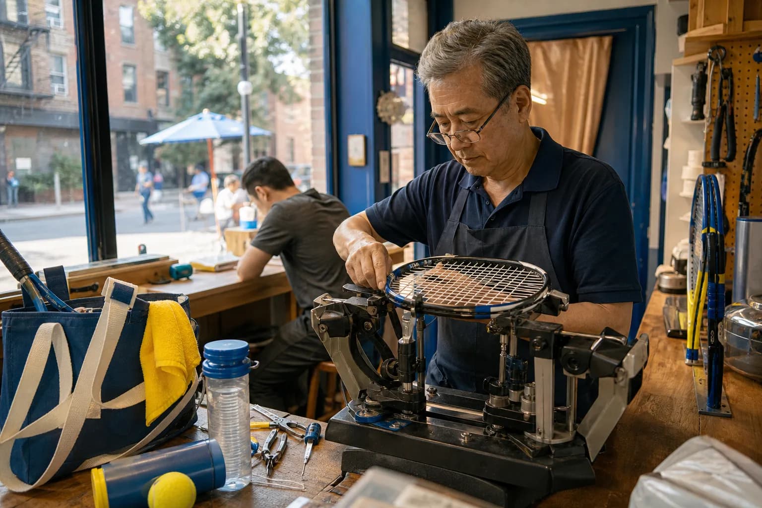 A bright Queens local-life scene connected to Alycia Parks Tennis Fans Racket Stringing Near 2026 US Open.