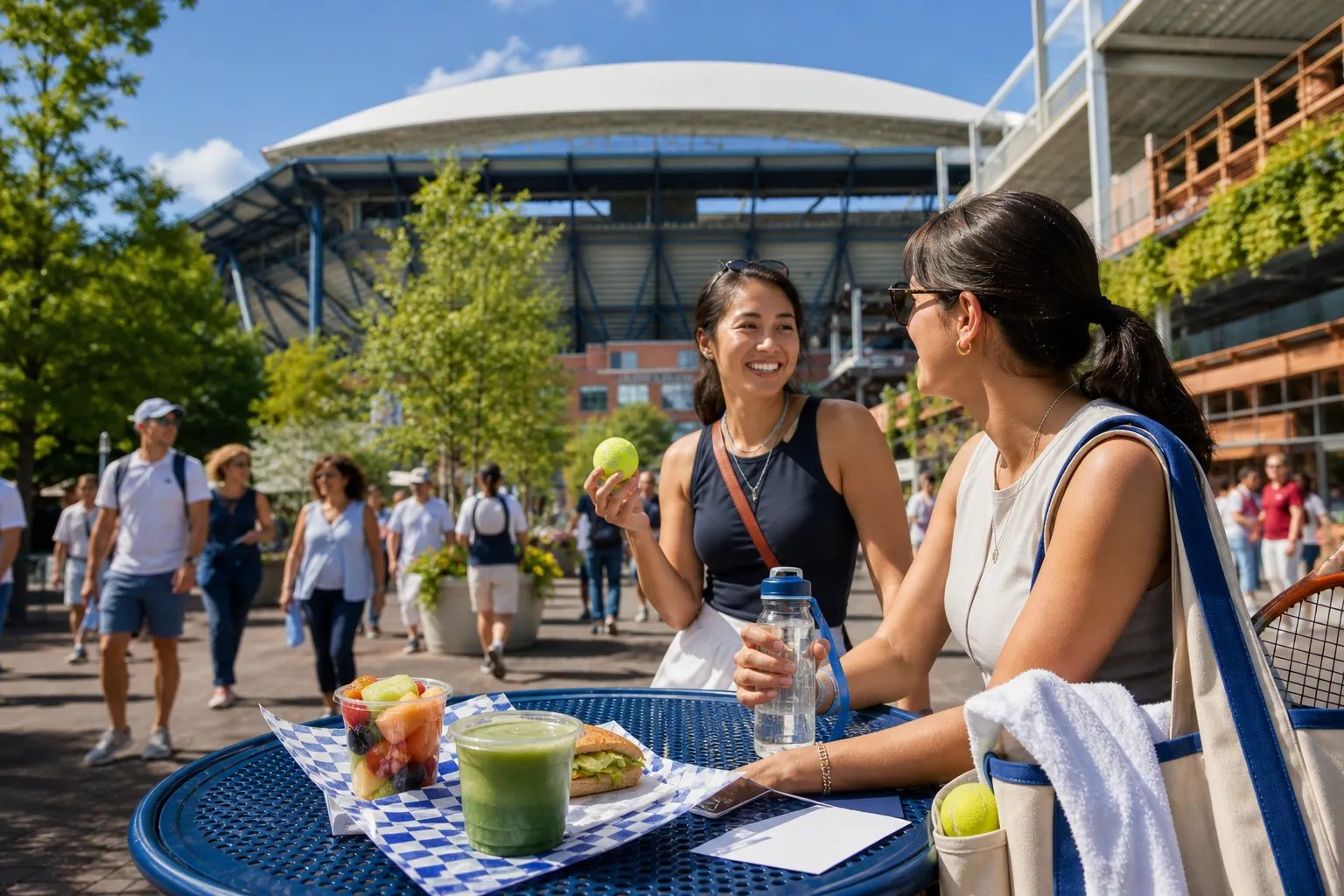 Bright realistic US Open 2026 local-life cover for Liberty Vs Fever Stops During US Open 2026 Bookstore Pause Fan Week.