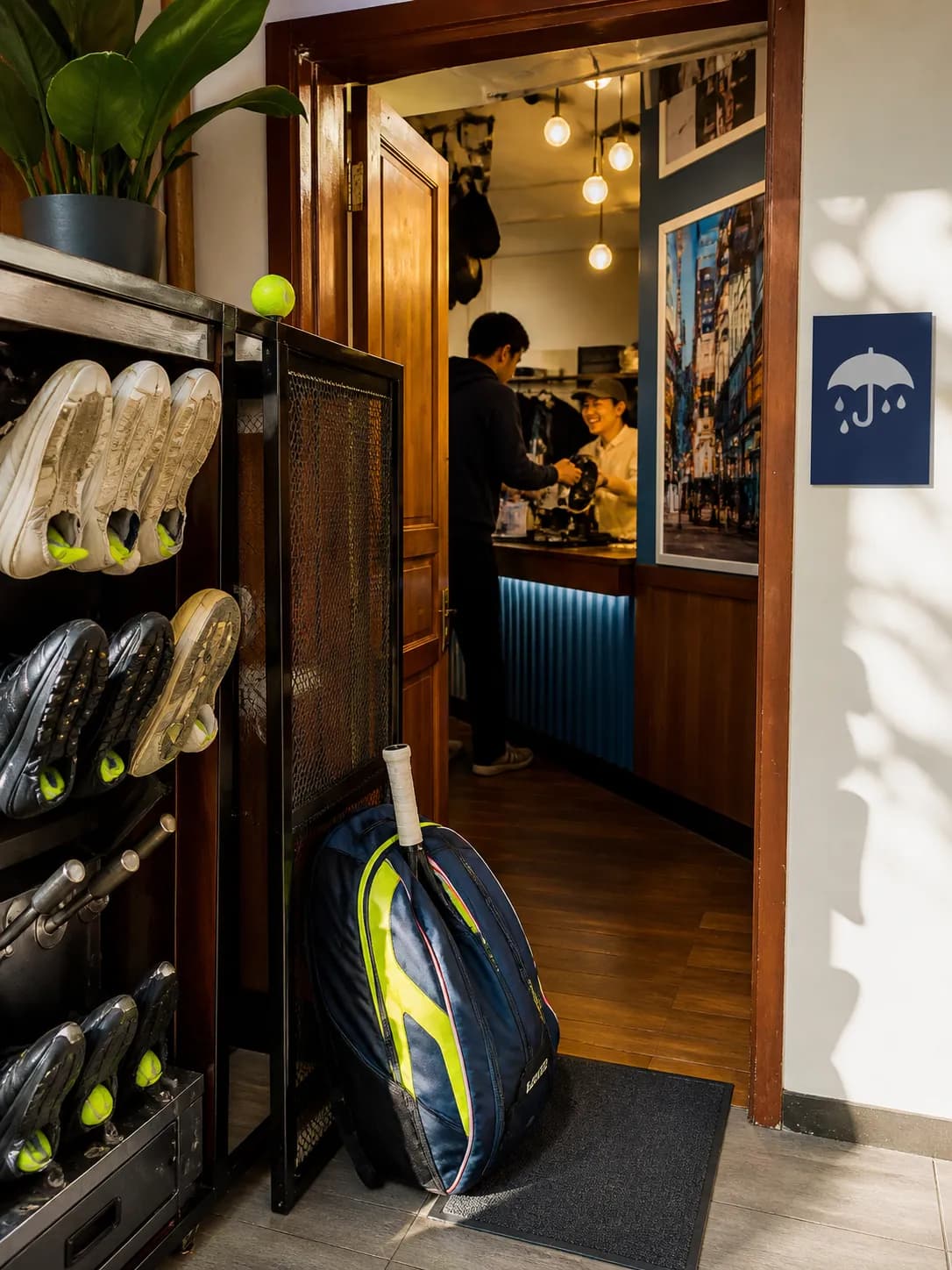 A bright Queens local-life scene connected to Tucson Near US Open 2026: Rain-Ready Shoe Drying Services Near The Venue.