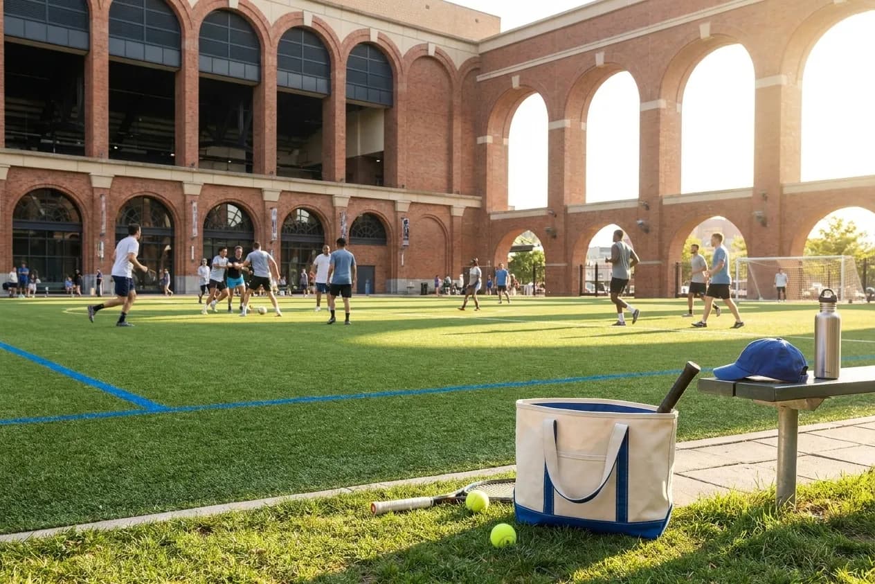 A bright Queens local-life scene connected to Jalon Walker Football Training Parks Near US Open Flushing.
