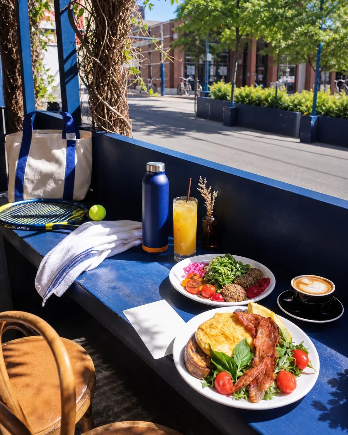Bright Queens local-life detail for Jenna Ortega Plan For US Open 2026 Mocktail Table Qualifying Week.