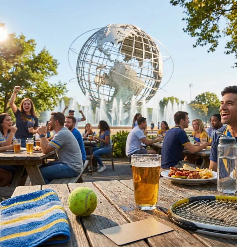 Bright realistic US Open 2026 local-life cover for Club America Timbers Pub Route For US Open 2026.