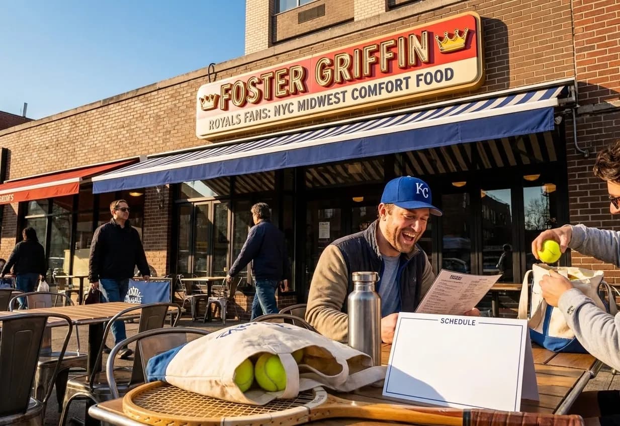 A bright Queens local-life scene connected to Foster Griffin Royals Fans: NYC Midwest Comfort Food During Open.