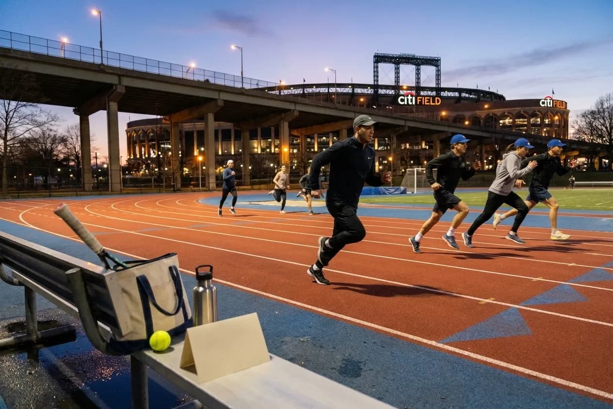 Bright New York local-life cover for Zay Flowers Speed Training Tracks Near US Open Venue.