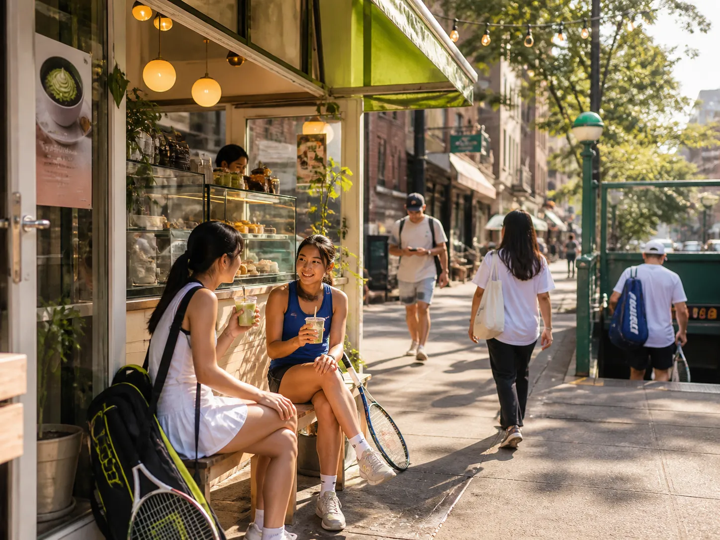 A bright Queens local-life scene connected to My Life With The Walter Boys Season 3 Near US Open 2026: Korean Dessert Cafés After Outer-Court Tennis.