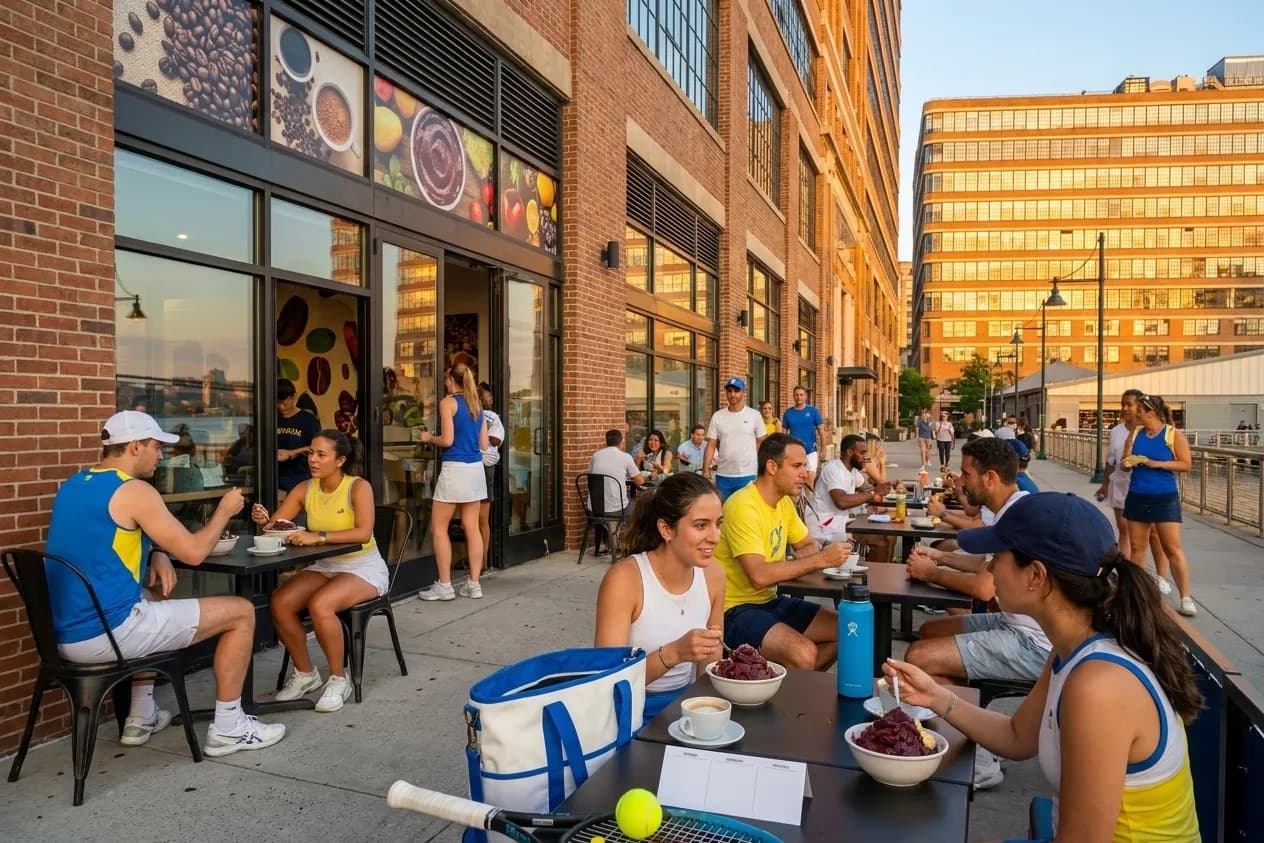 A bright Queens local-life scene connected to Rebecca de Paula Brazilian Cafes Near Queens US Open.