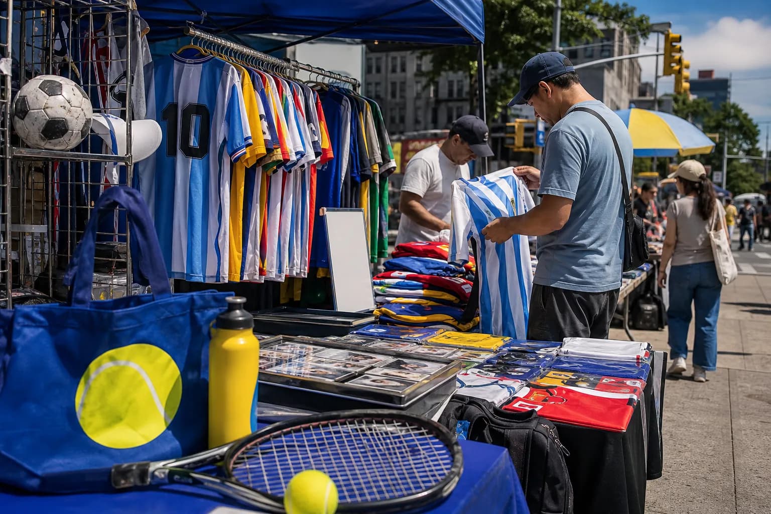 A bright Queens local-life scene connected to FC Dallas Querétaro Soccer Vintage Markets Near US Open Flushing.