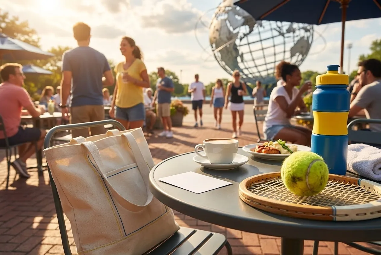 Bright realistic US Open 2026 local-life cover for Man City Atletico Viewing Patios After US Open 2026.