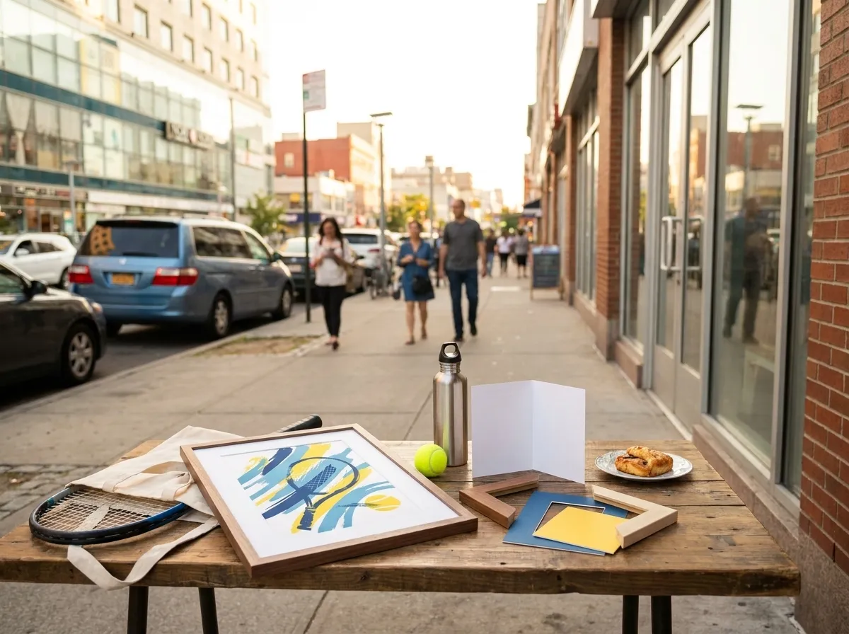 Bright New York local-life cover for Steffi Graf Era Memorabilia Framing Shops Near 2026 US Open.