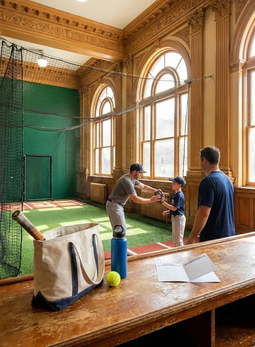 Bright New York local-life cover for Ryan Zeferjahn Pitching Form: NYC Batting Cages Near 2026 Open.