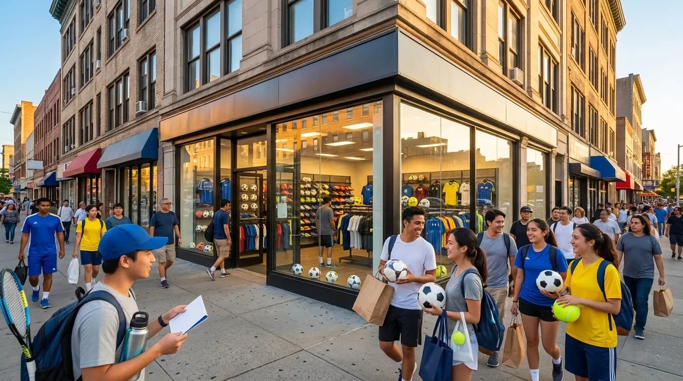 Bright New York local-life cover for Neymar Style Soccer Gear Shops Near 2026 US Open.