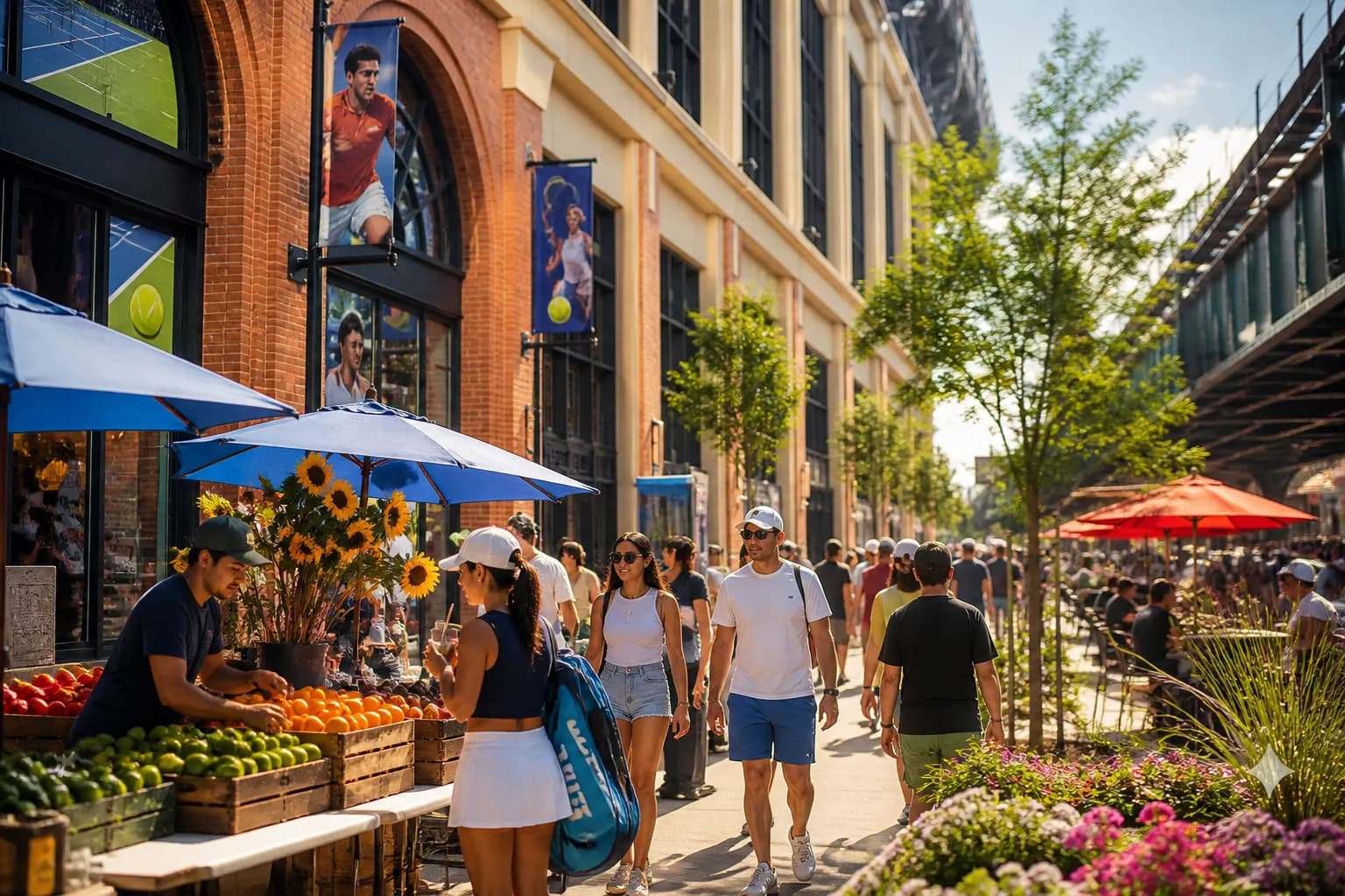 Bright New York local-life cover for The Shards Show Near US Open 2026: Bright Street Markets Along Roosevelt Avenue.