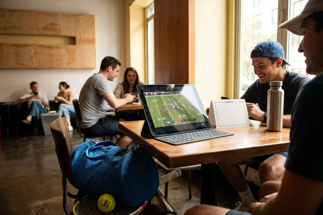 A bright Queens local-life scene connected to Hard Knocks 2026 Documentary Cafes Near US Open Queens.