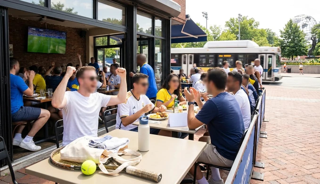 Bright Queens local-life detail for Real Madrid Friendly Watch Rooms For US Open 2026.