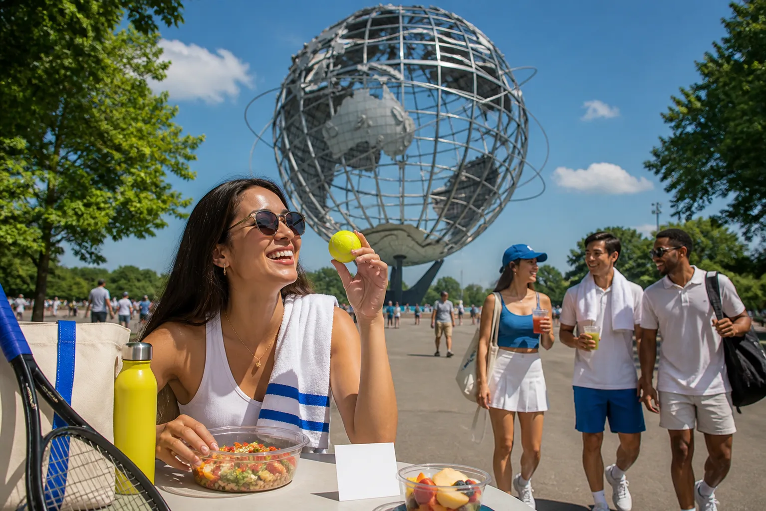 Bright Queens local-life detail for Mercury Vs Sparks Map For US Open 2026 Fan Walk Heat Wave.