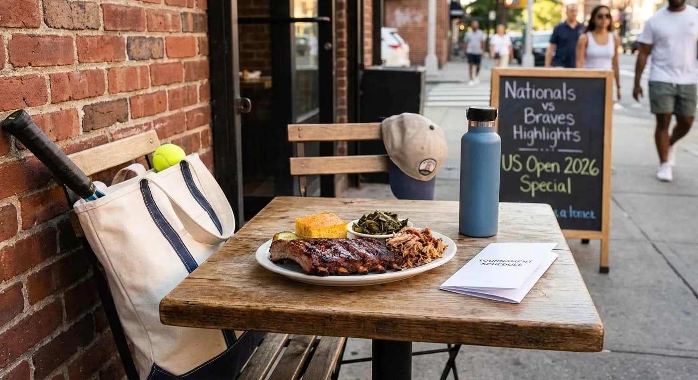 A bright Queens local-life scene connected to Nationals vs Braves Highlights: NYC Southern BBQ Spots US Open.