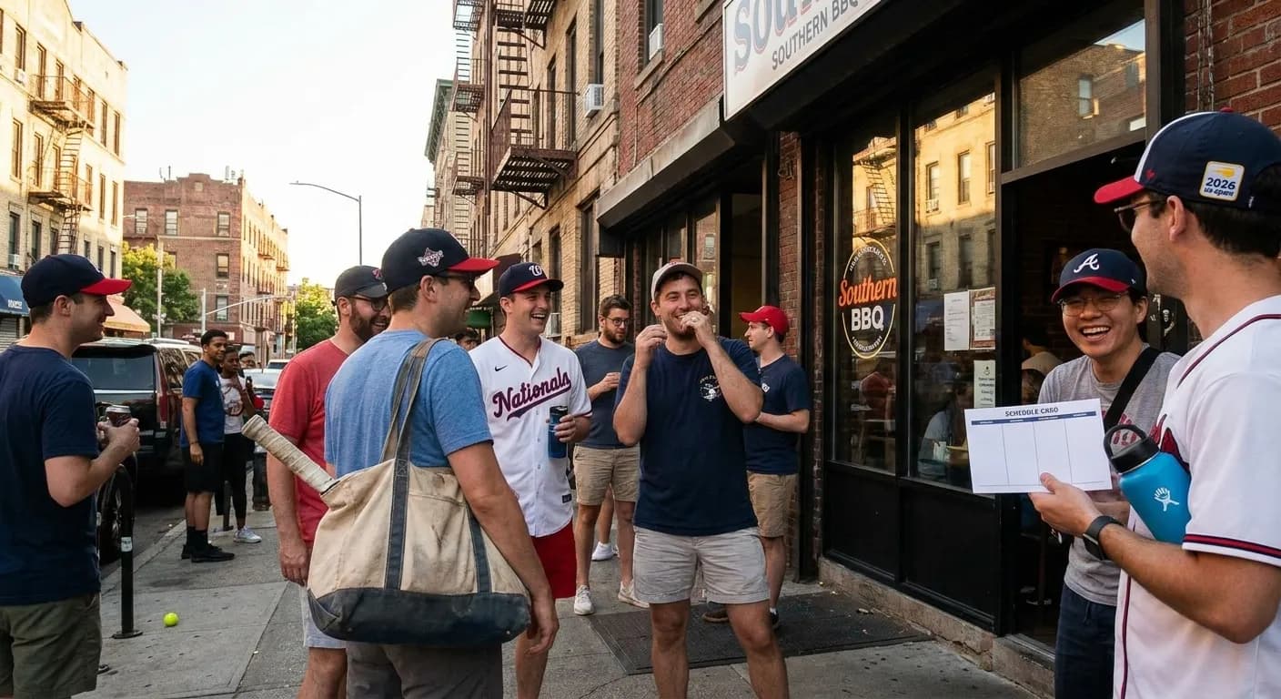 Bright New York local-life cover for Nationals vs Braves Highlights: NYC Southern BBQ Spots US Open.