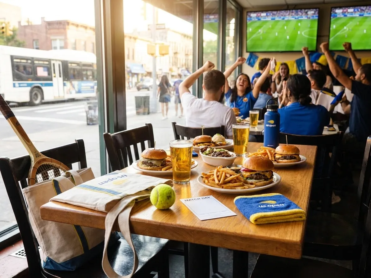 Bright Queens local-life detail for PSG Man United Soccer Pubs Around US Open 2026.