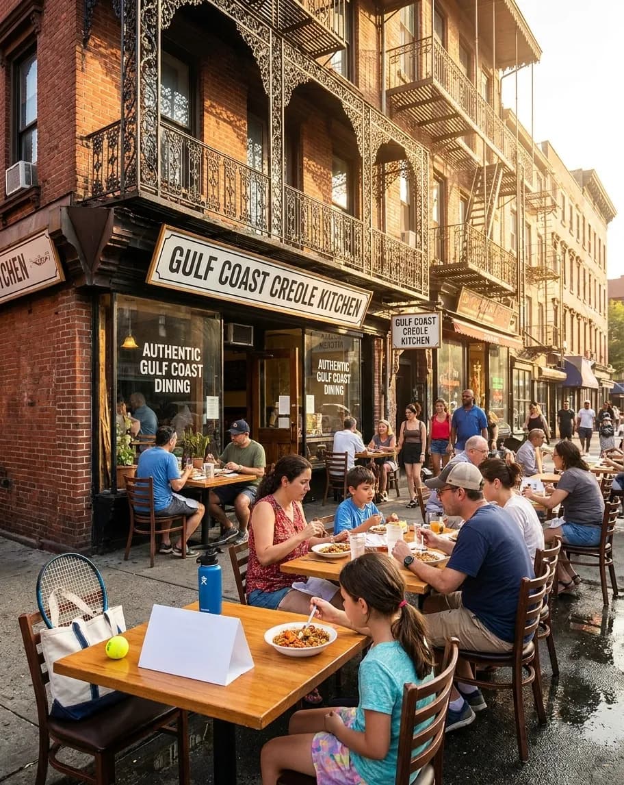 A bright Queens local-life scene connected to Louisiana Creole Cuisine: Queens Cajun Restaurants Near 2026 US Open.
