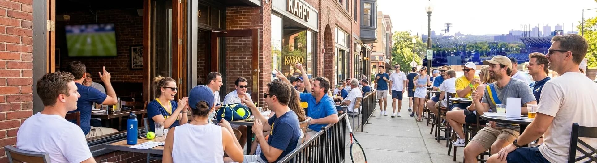 Bright realistic US Open 2026 local-life cover for Portland Thorns Boston Legacy Bars During US Open 2026.